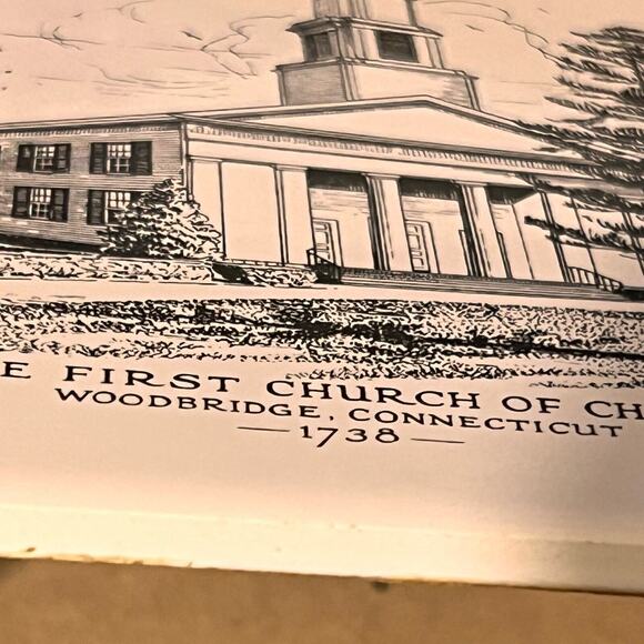 The First Church Of Christ Woodbridge, Connecticut 1738 trivet ceramic tile - Picture 10 of 10